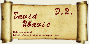 David Ubavić vizit kartica